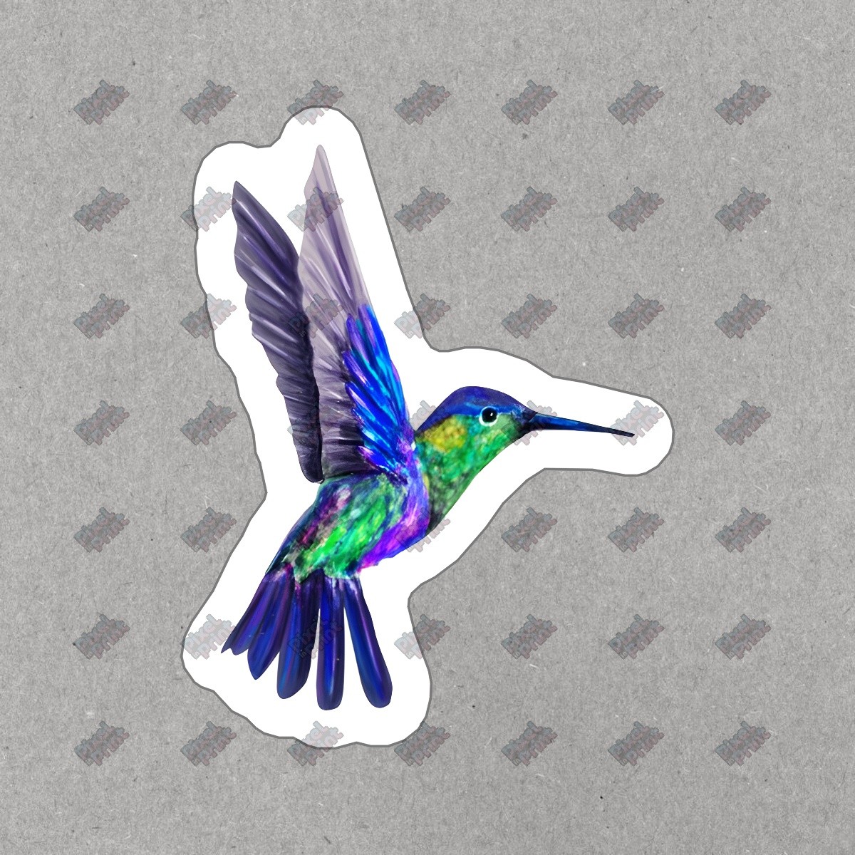 Colorful Hummingbird Vinyl Sticker Nature Decal for Laptops, Water #206029