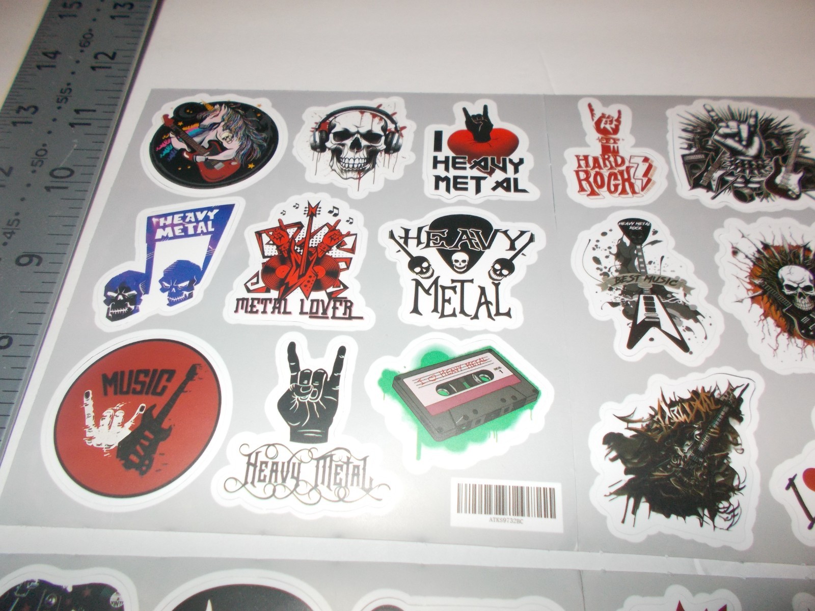 108 Heavy Metal Rock Music Stickers 2 of Each 54 Different Stickers.