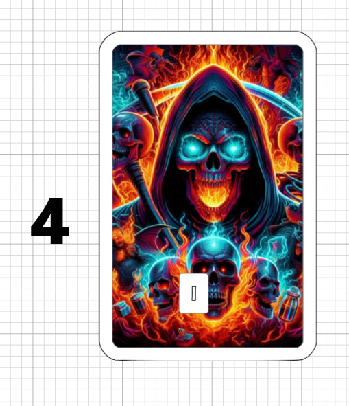 Grim Reaper ATM Debit Credit Card Skin Sticker Devil Demon Hell Death USA Fire