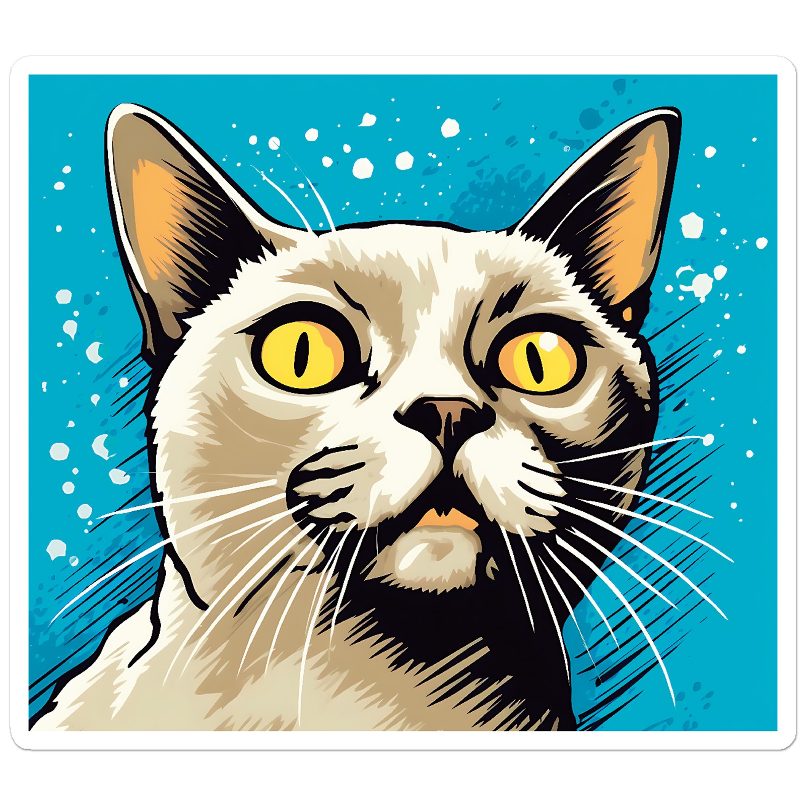 Popart Burmese Cat – Vinyl Decal Sticker – Car Window Laptop – ebn11859