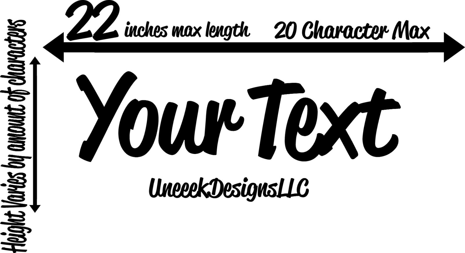 Custom Text 22 inch Vinyl Decal Sticker Car Window Bumper Personalized Lettering