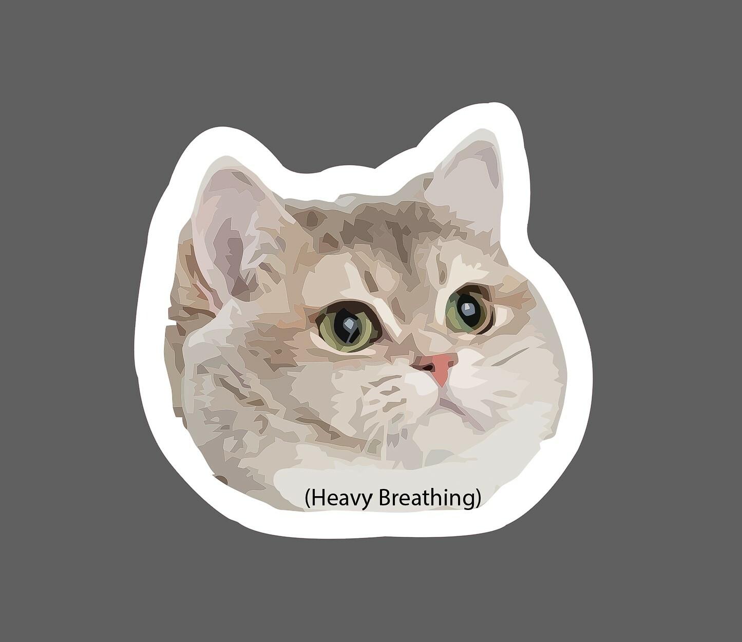Cat Sticker Heavy Breathing Waterproof – Buy Any 4 For $1.75 Each Storewide!