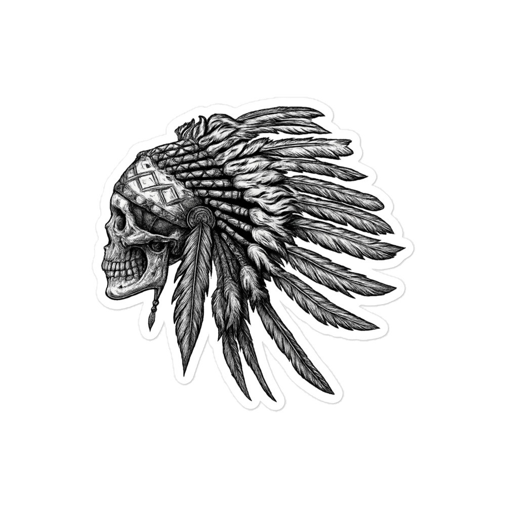 Indian Chief Skull Vinyl Decal Stickers for Car, Truck, SUV, Laptop, Window