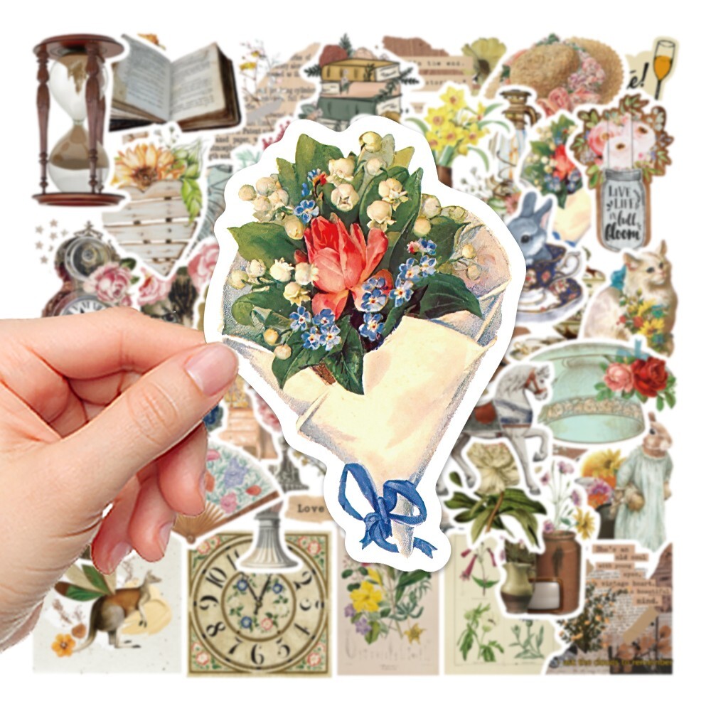 200pcs Retro Cottagecore Vintage STICKER PACK，#170171174200
