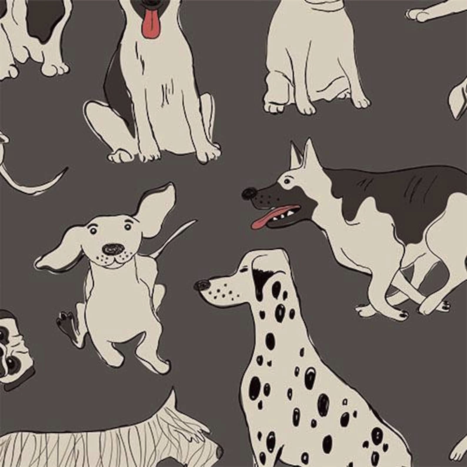 Funny Dog Pattern Wall Mural, Wallpaper or Tapestry for Nursey, kids room
