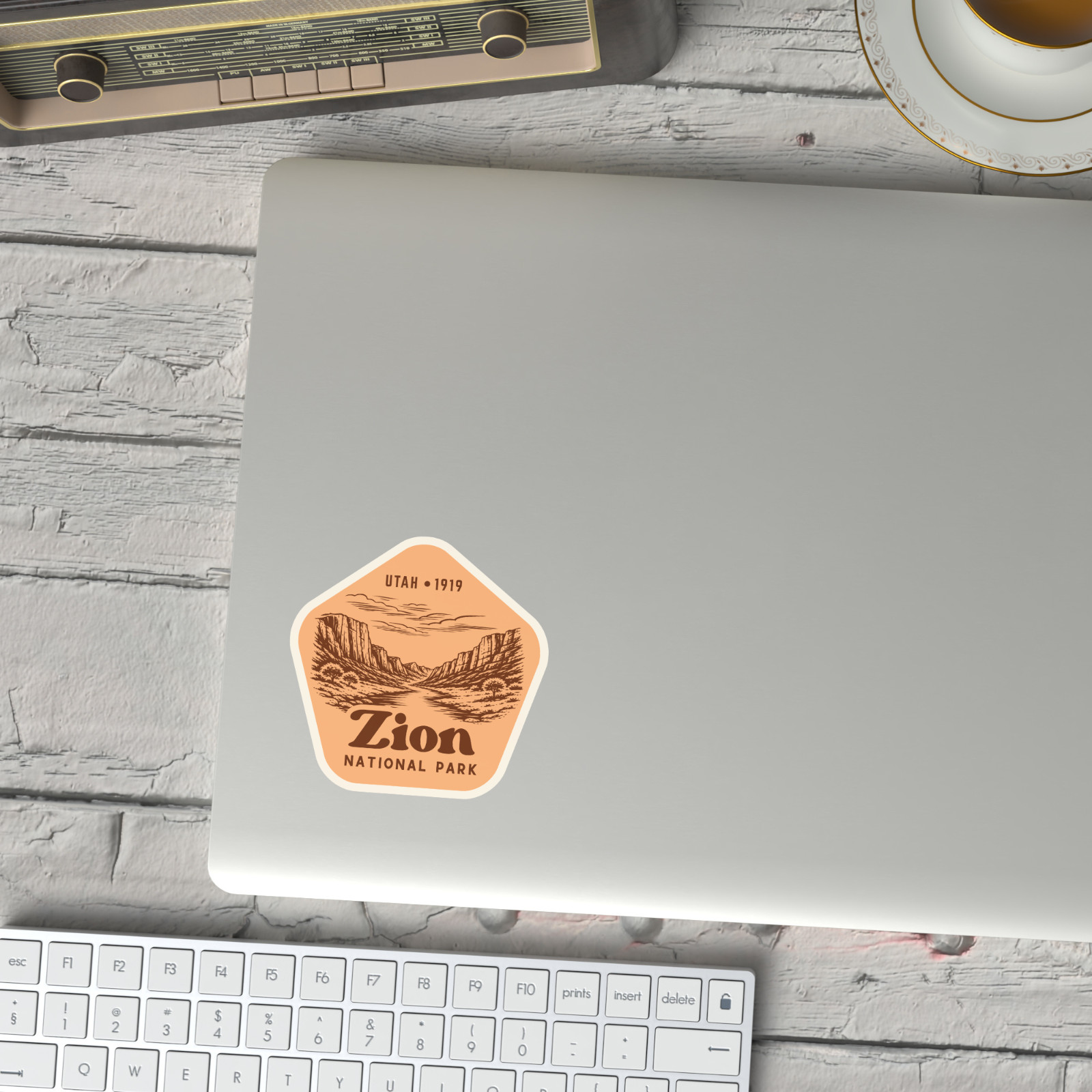 Zion National Park Sticker Retro Utah Travel Vinyl Decal Badge