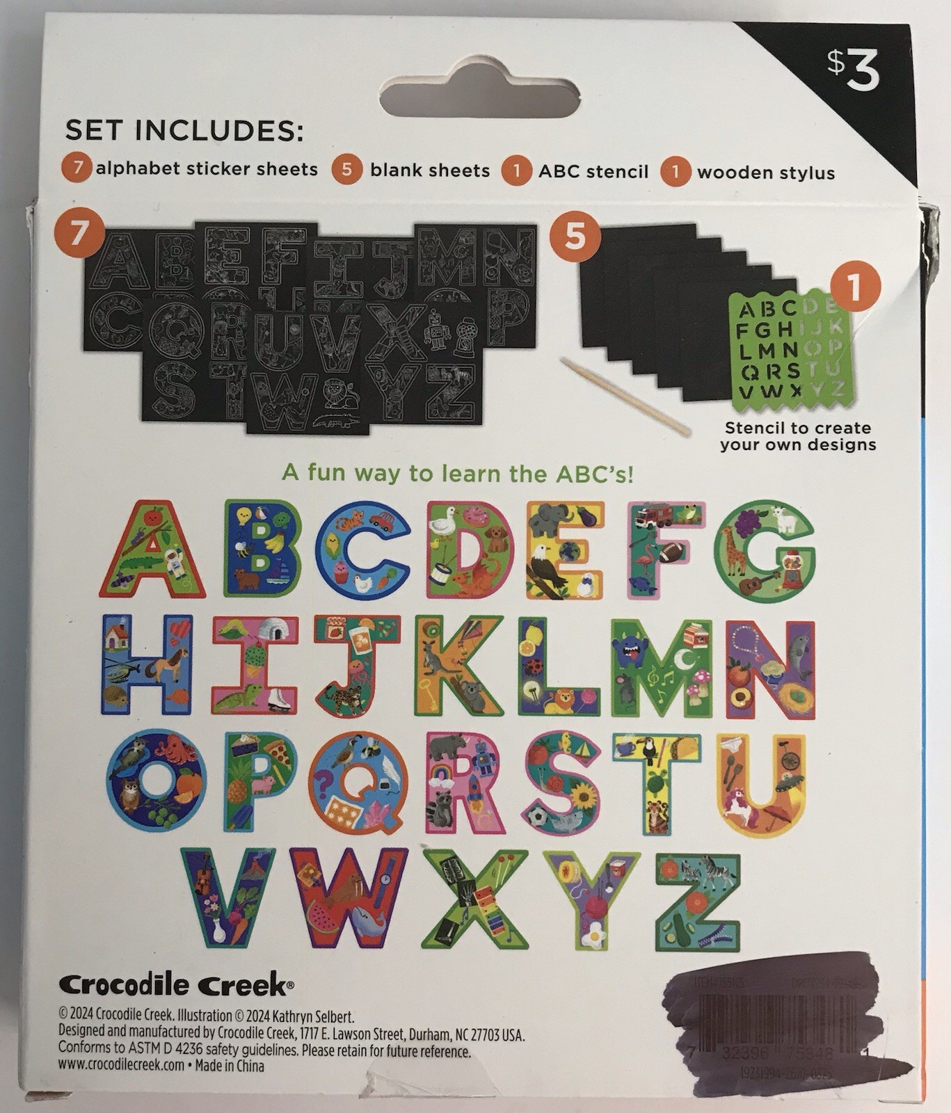 Crocodile Hunter ABC Scratch Art Sticker x 2 & 123 Scratch Art Stickers x 2 NEW