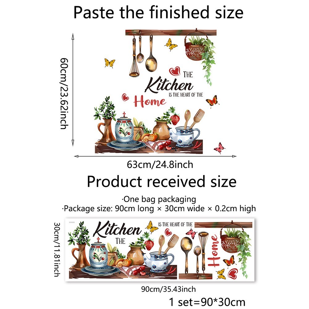 Restaurant kitchen home kitchen background wall decoration wall stickers
