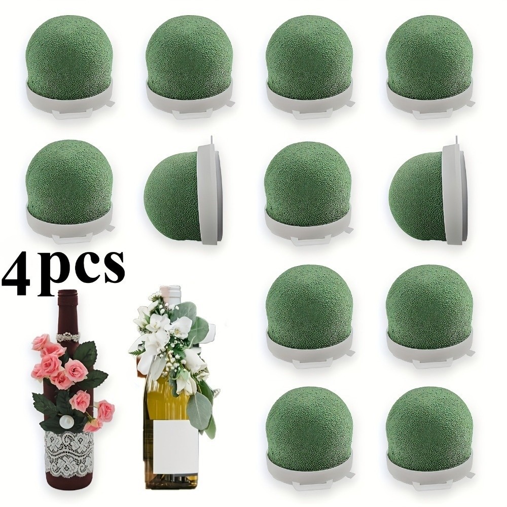 4PCS Wrist Corsage Foam Base Flower Plant Sponge Base Wine Bottle Decor