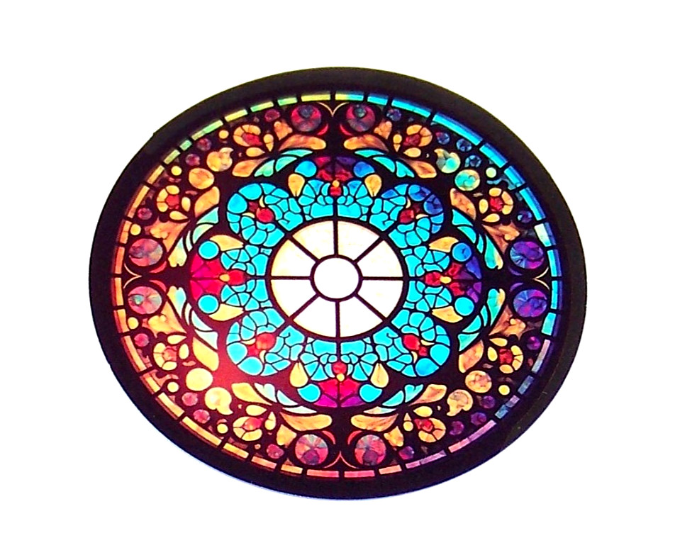 STAINED GLASS – Die Cut Sticker Decal Stained Glass Floral