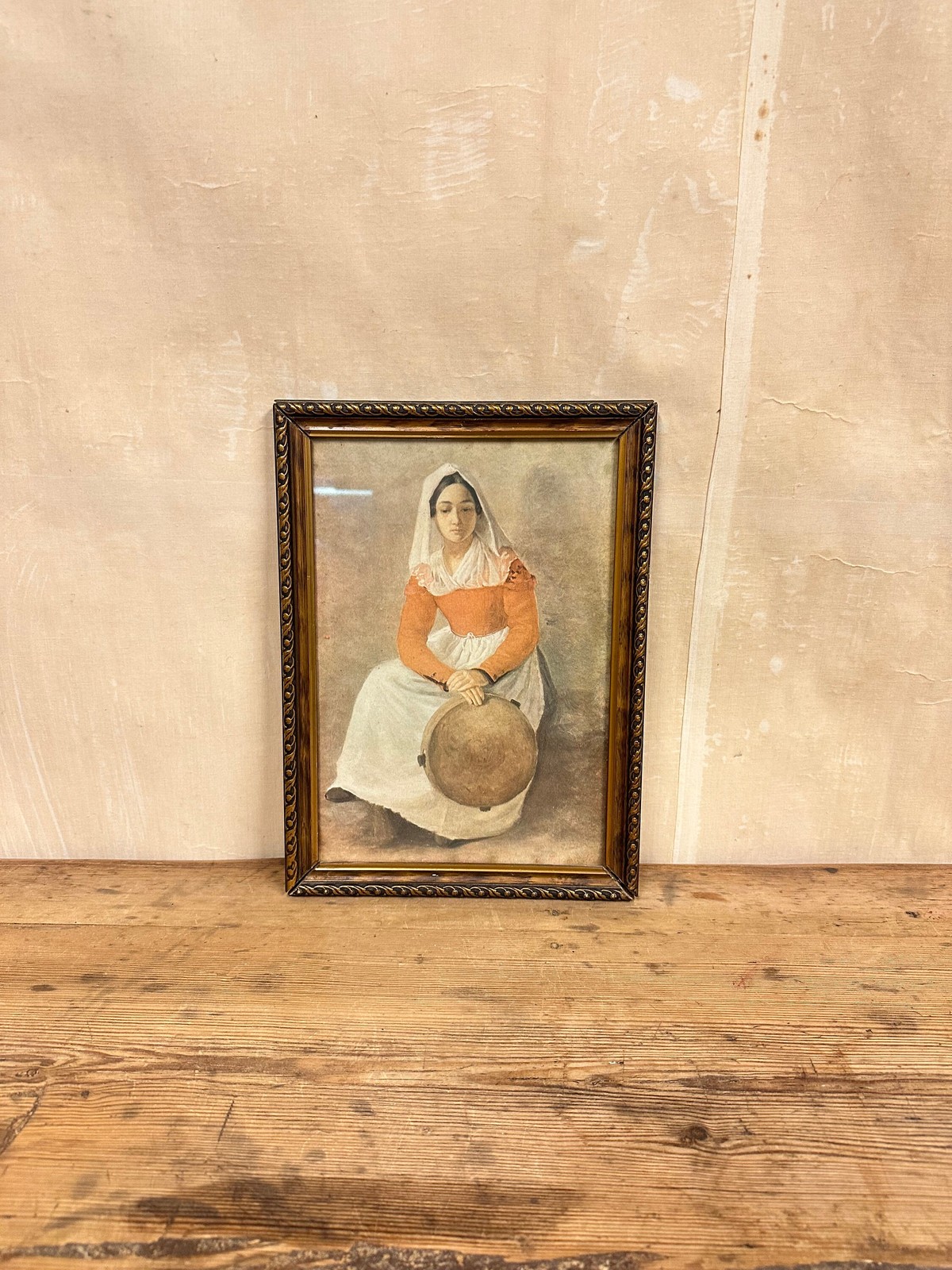 Vintage-inspired Copy Print of Adolph Tidemand's Annunziata with 1920s Frame