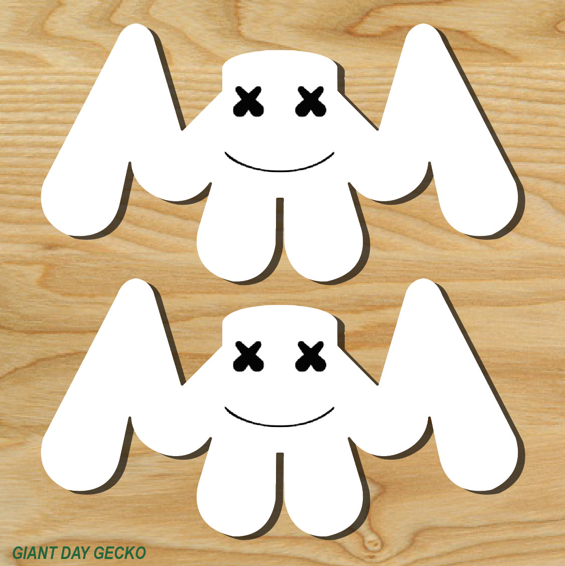 (2) TWO MARSHMELLO Vinyl Decal Sticker For Car Laptop Skateboard NEW EDM music