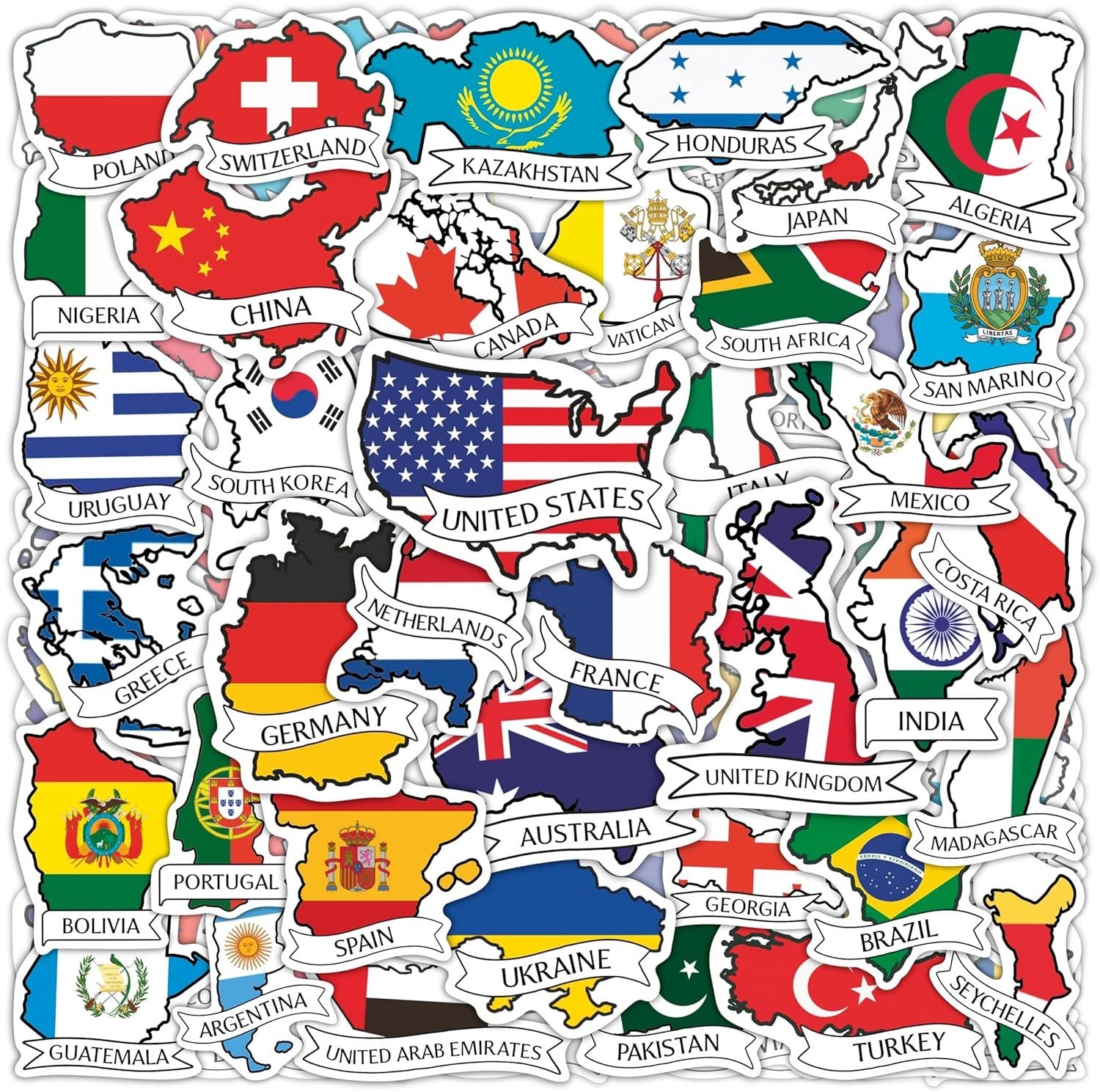 Small Country Flag Stickers for Luggage – World Flags Stickers for Water Bott…