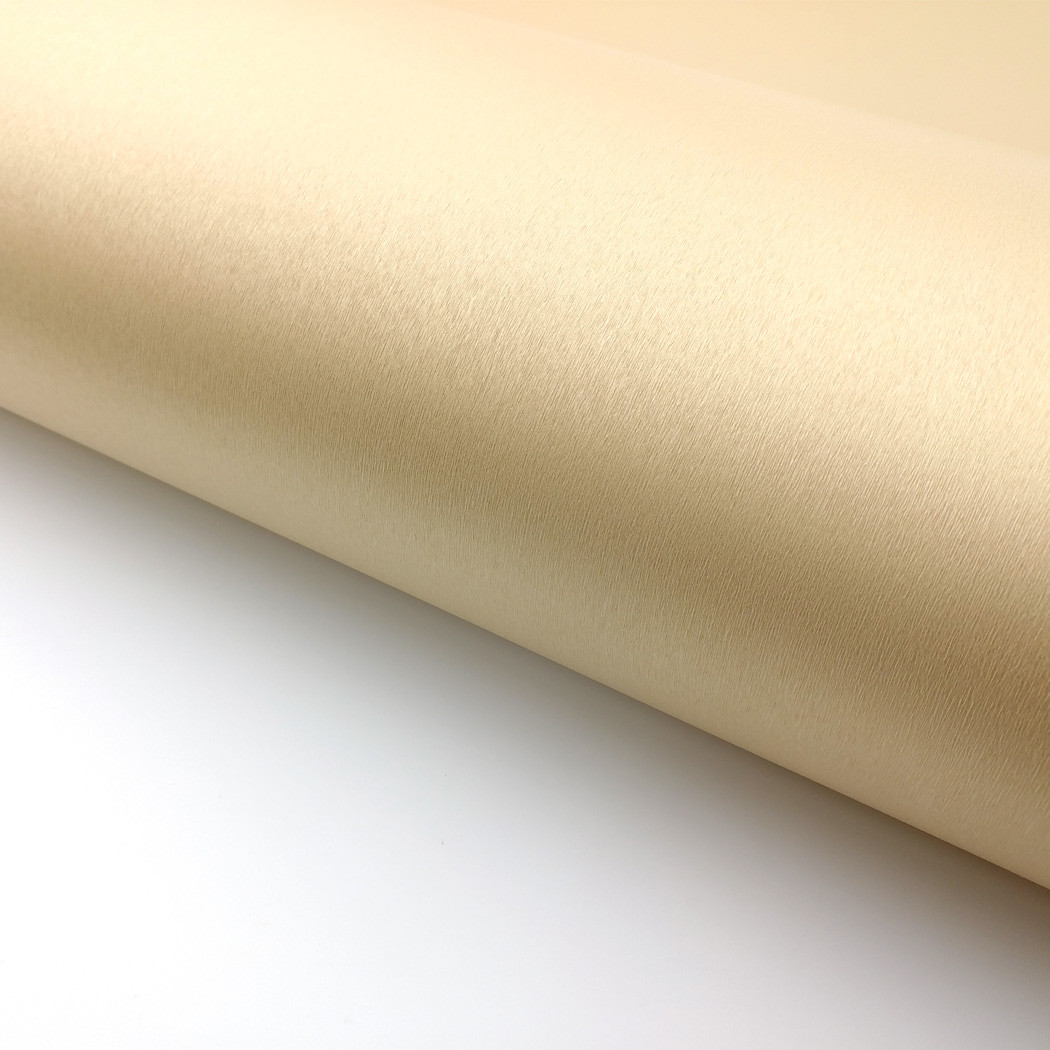 Brushed Metal Look Contact Paper Beige Gold Self Adhesive Metallic Gloss films
