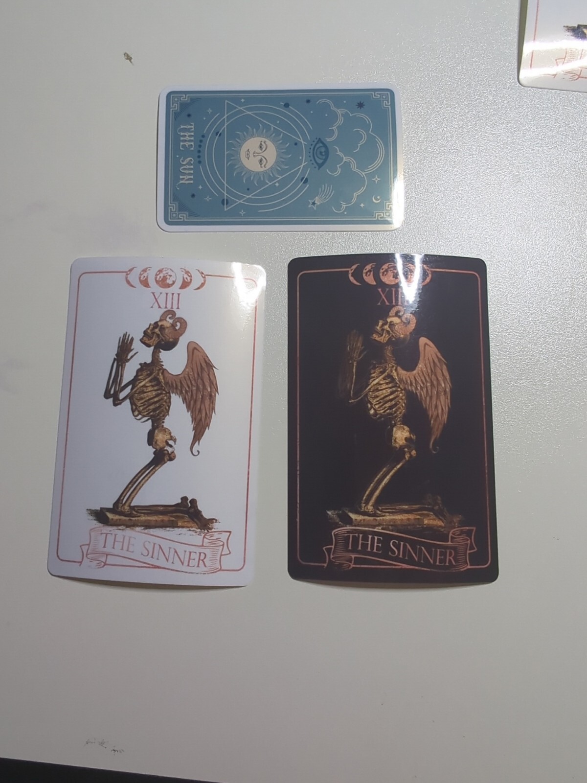 THE SINNER tarot 'card' die-cut printed vinyl sticker black or white