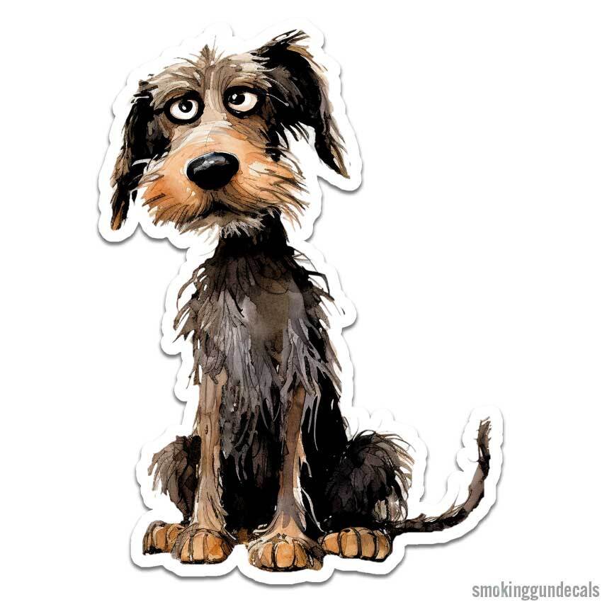 Sad Dog, Vinyl Decal Sticker, Indoor Outdoor, 3 Sizes, #12351