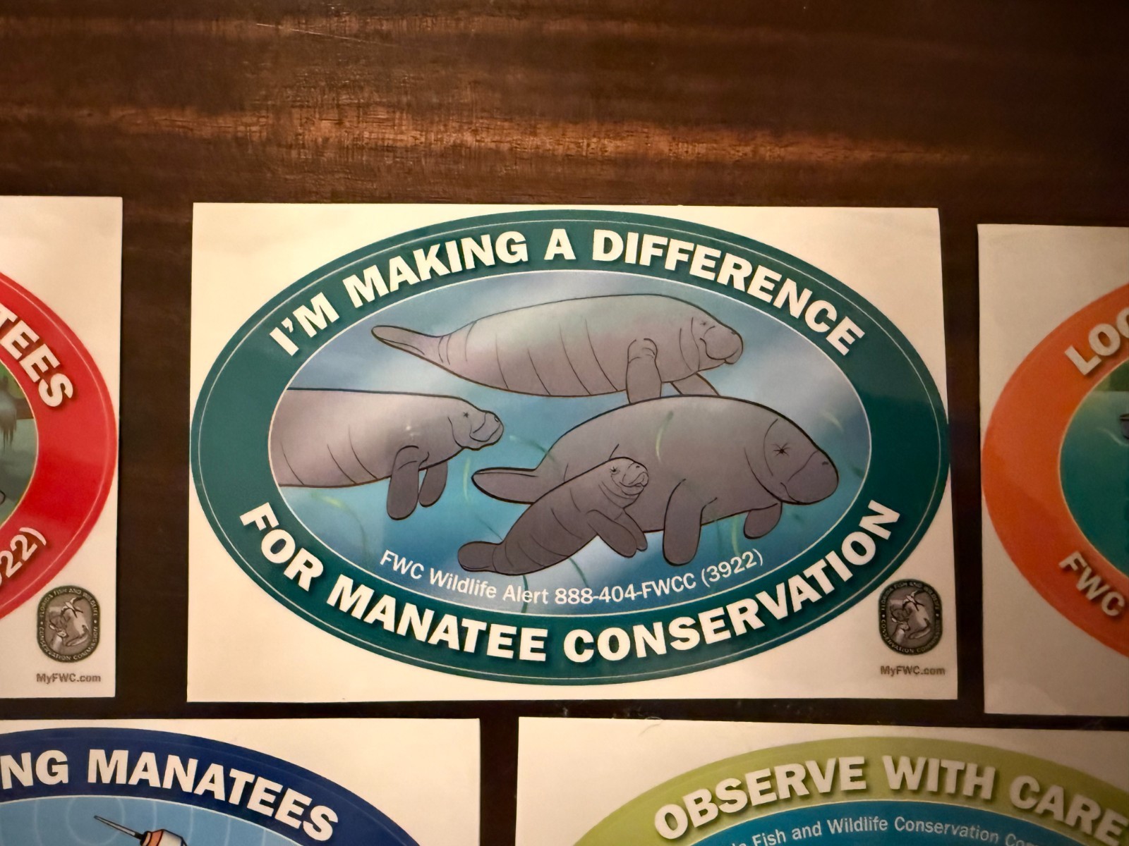 5 Turtle 5 Manatee~10 Decals Florida Fish & Wildlife Conservation Commission