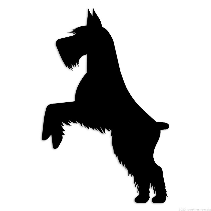 Schnauzer Jumping Dog – Decal Sticker – Multiple Colors & Sizes – ebn6581