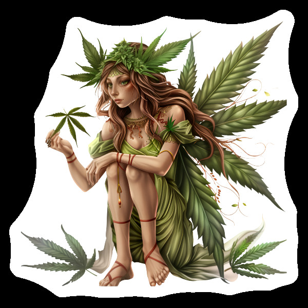 Stoner Gifts Fairy Weed Vinyl Sticker Marijuana Decal 420 Weatherproof Grimm