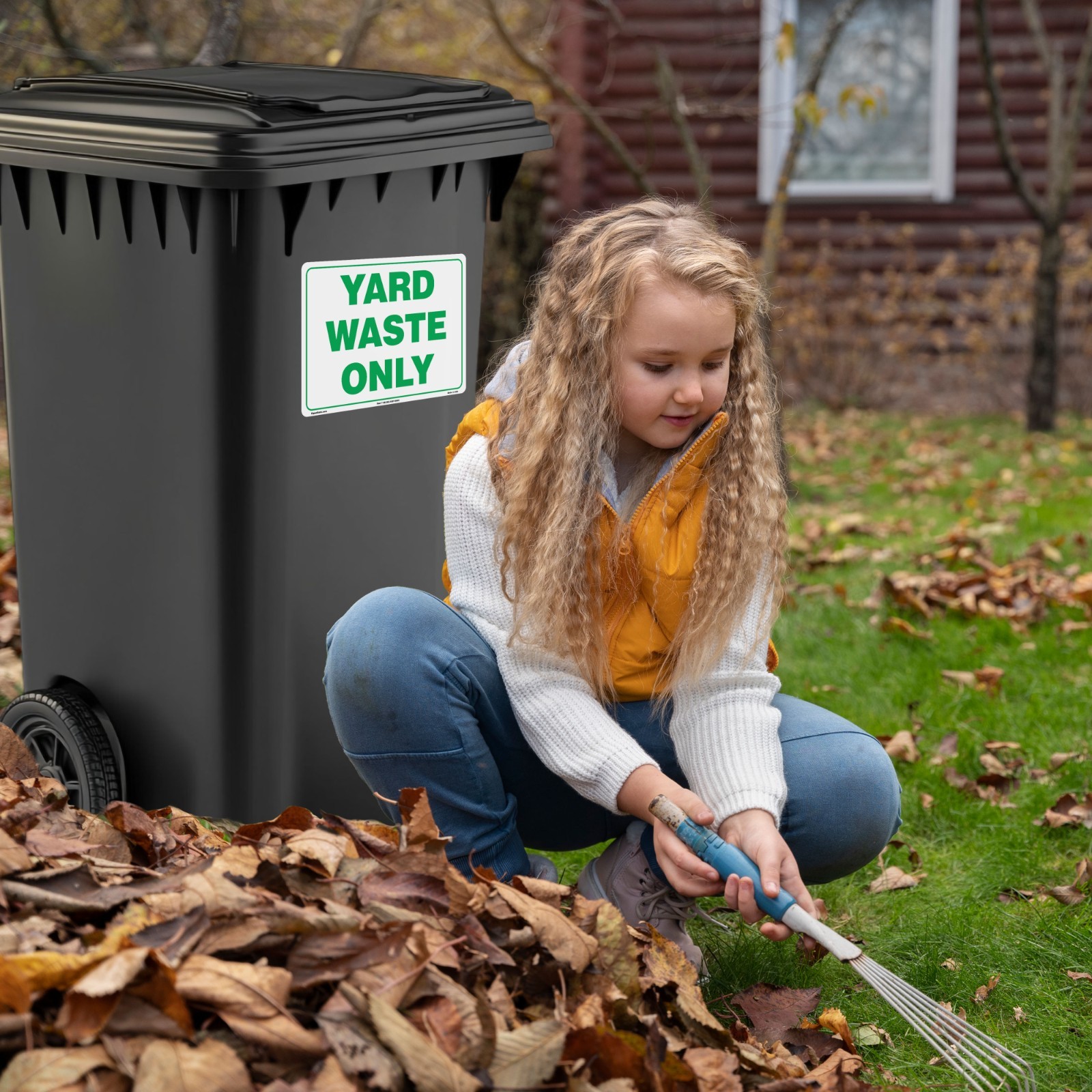 SIGNOGRAFX Yard Waste Sticker, Recycle Stickers for Trash Bins 04 Packs,10×7 in