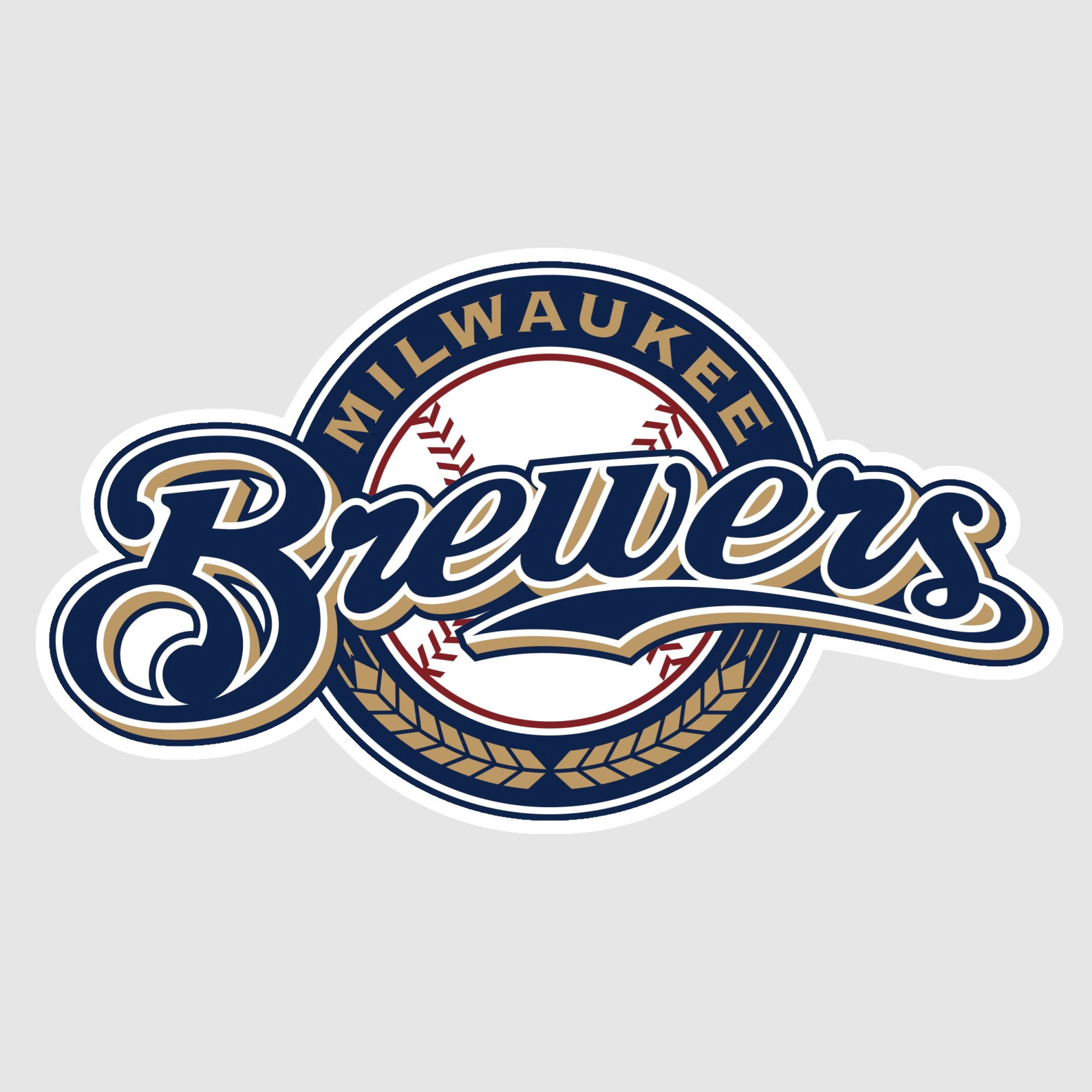 Milwaukee Navy Gold Baseball Weather Resistant Vinyl Sticker/Decal 02