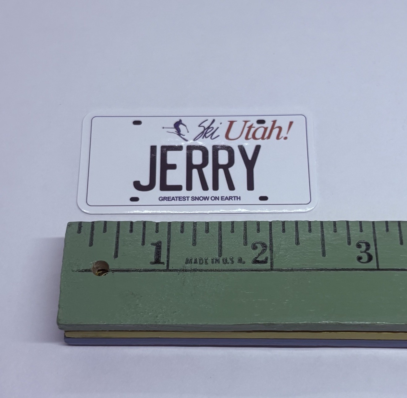 Utah License Plate Art Sticker “Jerry” Ski State Decor Decal Vinyl Souvenir Tc6
