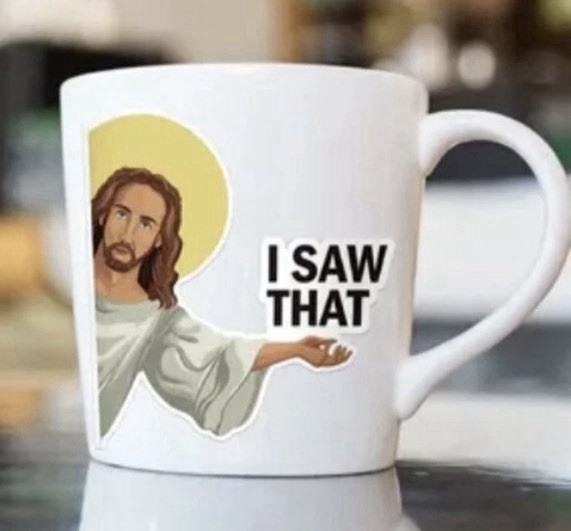 2 PACK – I SAW THAT Jesus God Funny Prank Humor 2.5” Decal Sticker Set Lot