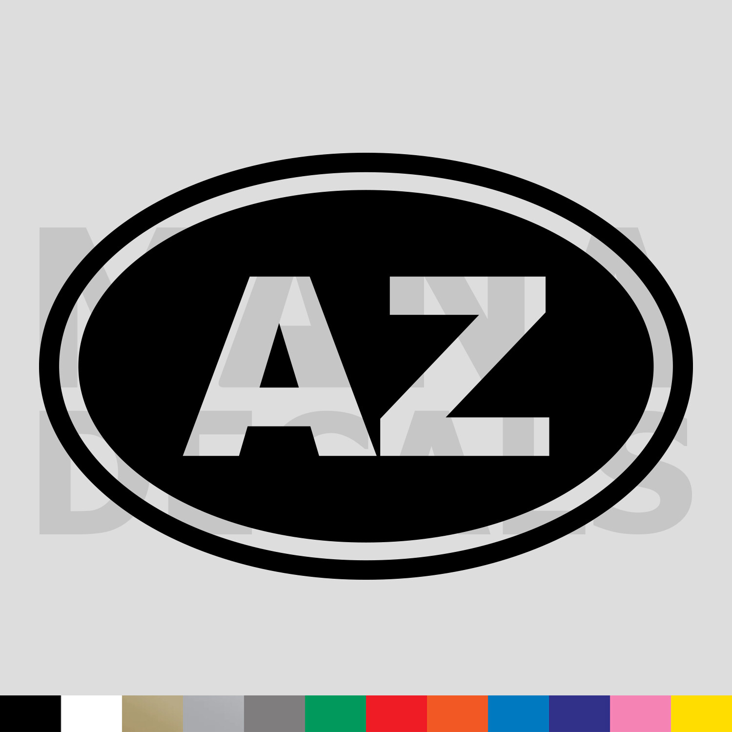 Arizona AZ State Oval Vinyl Die Cut Decal Sticker