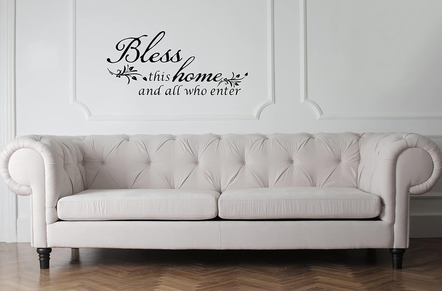 Bless This Home and All who Enter Vinyl Wall Decal Entryway Living Bible Verse