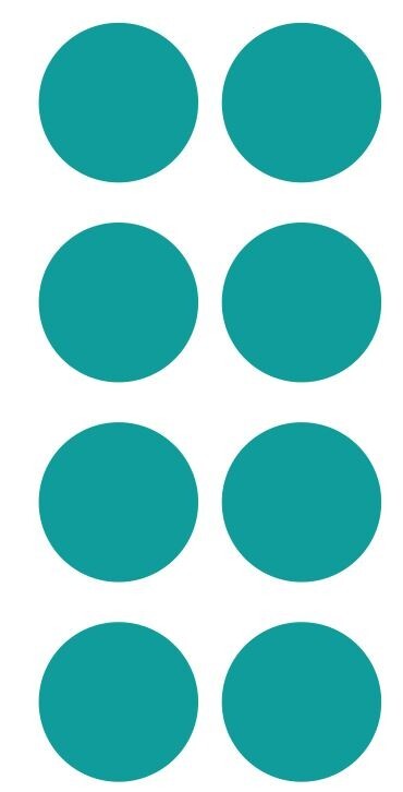 2" Turquoise Blue Round Label Dots Stickers Color Coding Inventory 2 Inch Dot