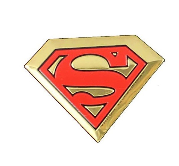 Stickers – C&D Visionary – DC Comics Superman Logo 1.5" Metal Golden NEW Decal