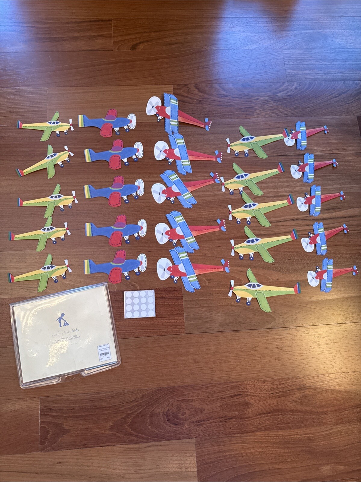 NEW 25 Pottery Barn Kids Vintage Airplane Planes Wallies Wall Cutouts Decals