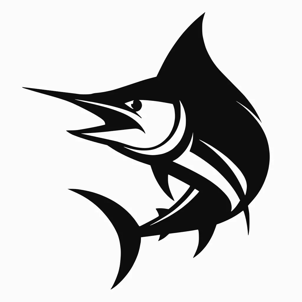 Marlin Fish Salt Life Logo Vinyl Decal for Laptop Windows Wall Car boat tool box