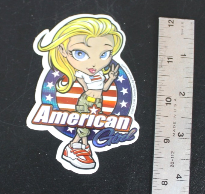 American Girl 2003 Y2K ODM Brand Imports Prism Holo Girl Power Vending Sticker