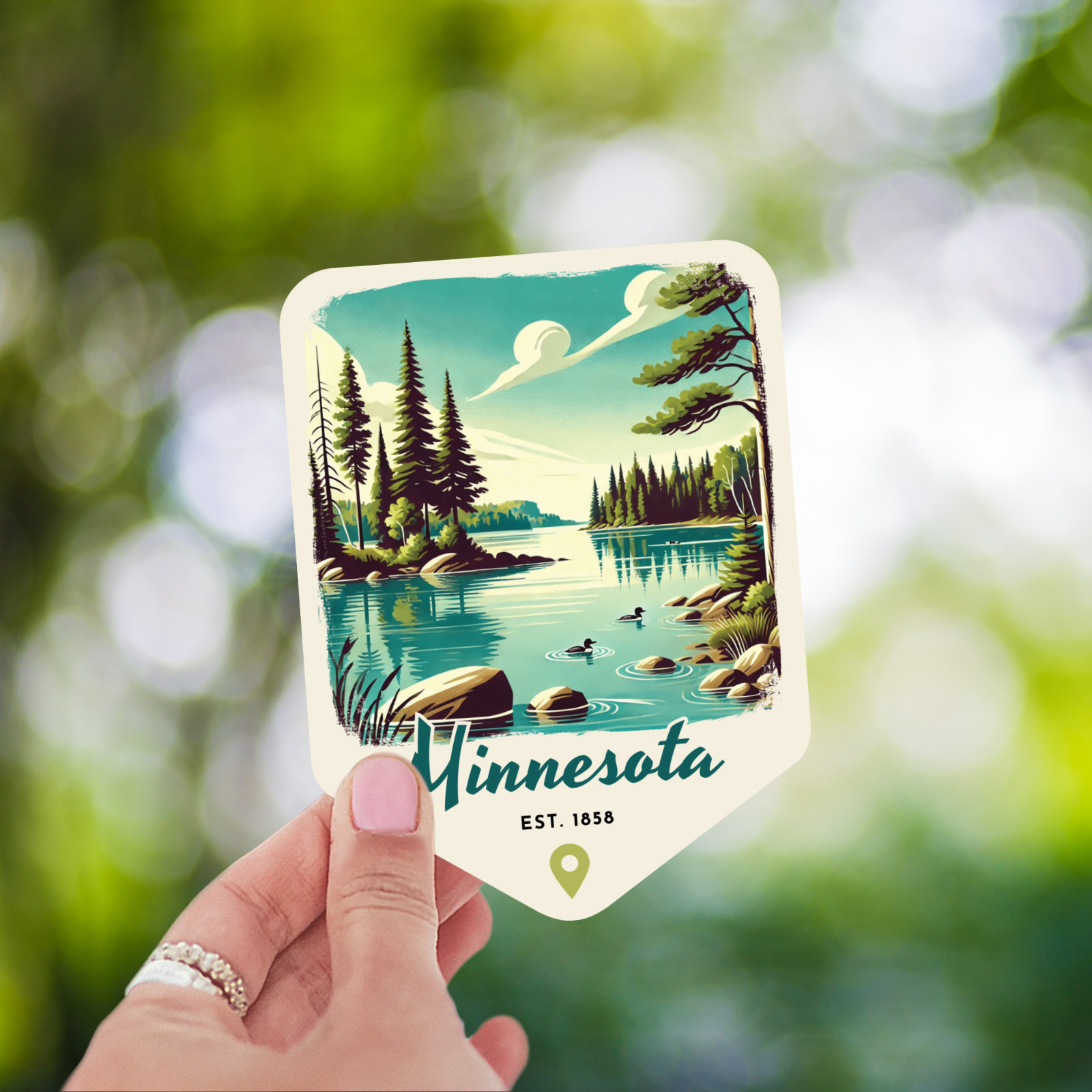 Minnesota Retro State Sticker Travel Vinyl Decal for Laptop Water Bottle Car