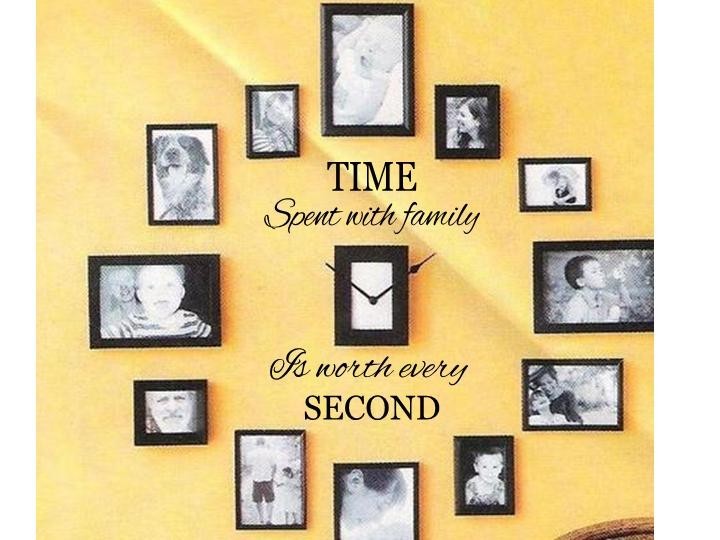 TIME SPENT WITH FAMILY Wall Art Decal Quote Words Lettering Decor Sticker Design