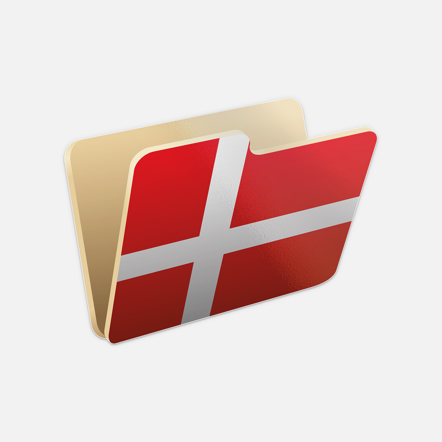 Denmark Folder Flag Icon Vinyl Sticker Decal