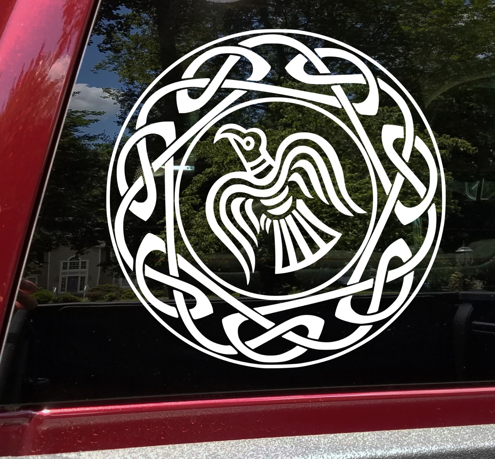 Celtic Knot Circle with Viking Raven Vinyl Decal | Norse Knotwork | Sticker