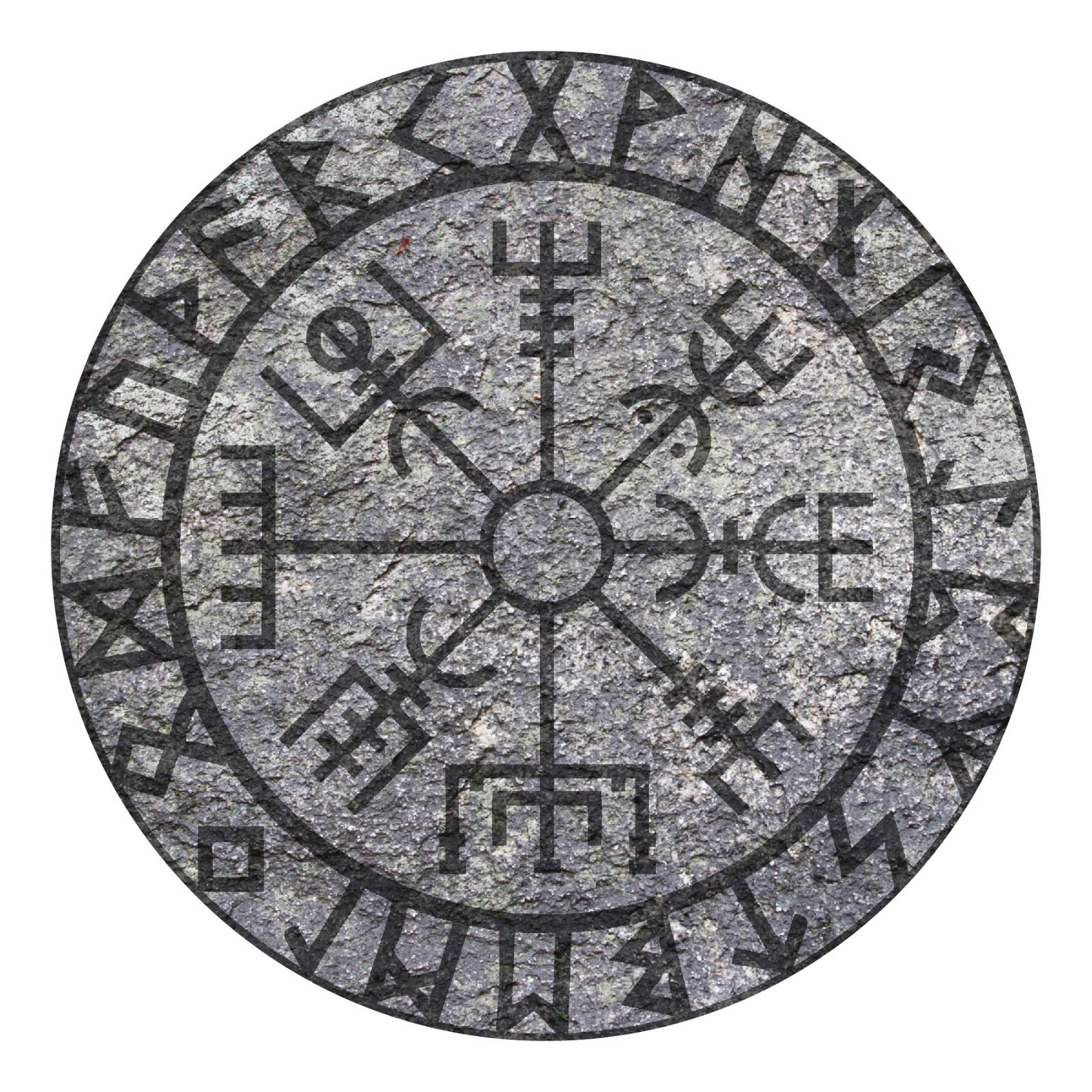VEGVISIR NORSE VIKING COMPASS DECAL STICKER VINYL Stone Style Version