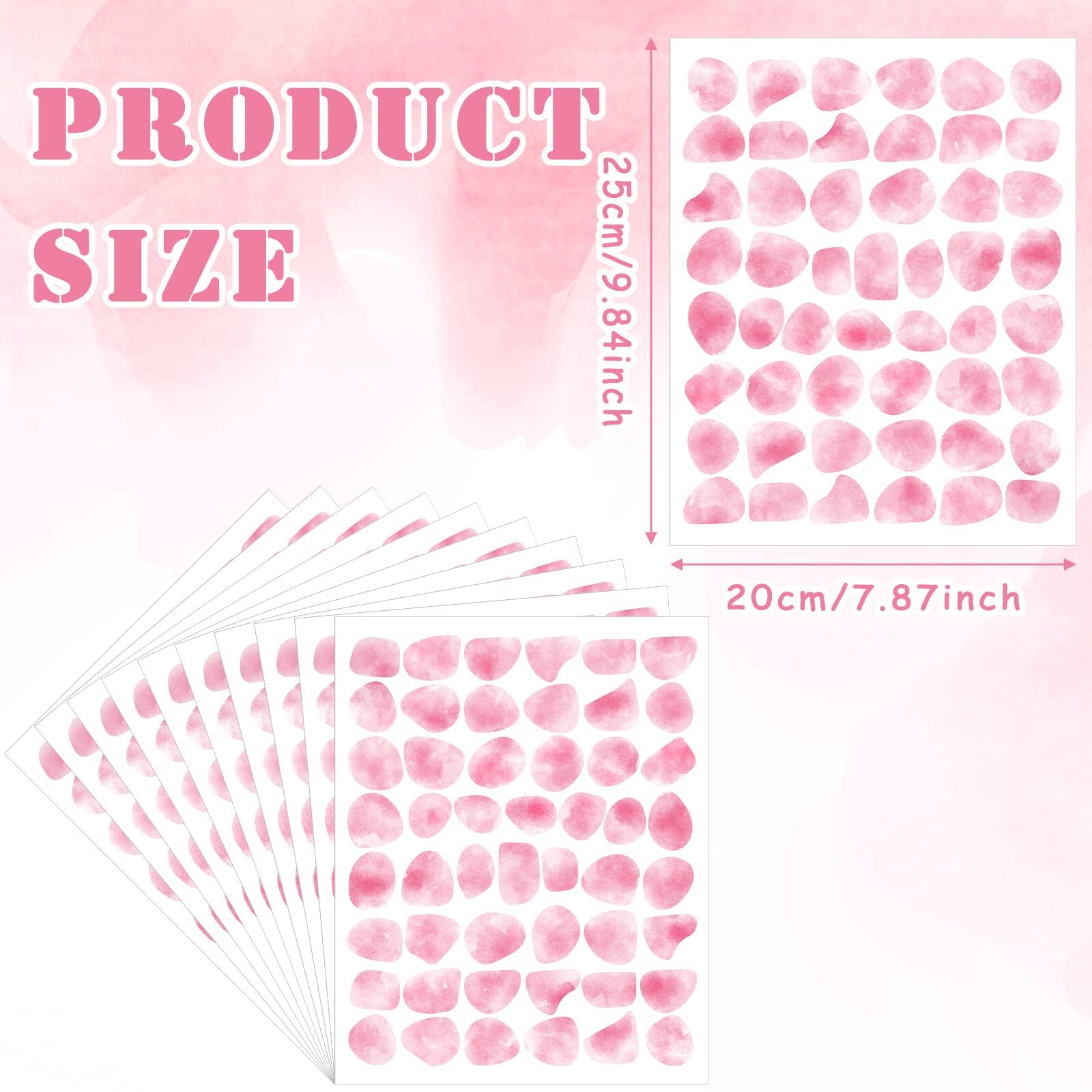 Outus 500 Pieces Irregular Polka Dots Wall Decal Bedroom Home Decoration (Pink)