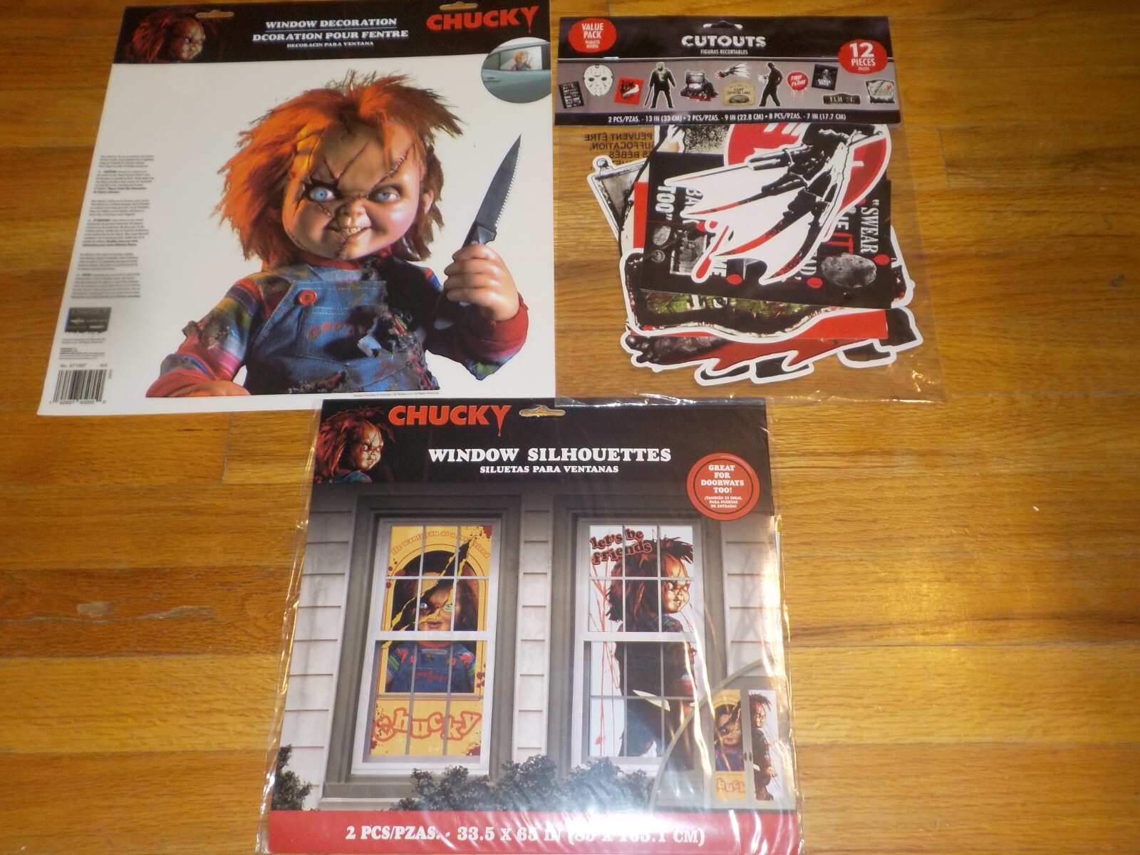 Childs Play Chucky Window Decoration/Silhouettes/Cutouts of It, Friday 13/Freddy
