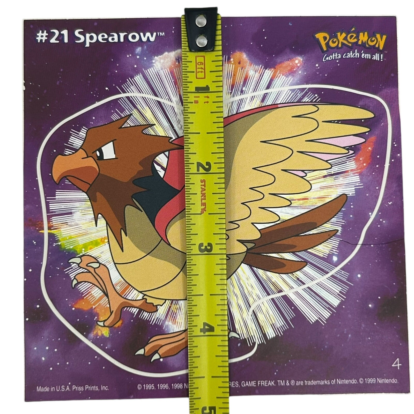 Pokemon Collect ’em Stick-Ups Spearow #21 Large 4” Sticker Priss Prints