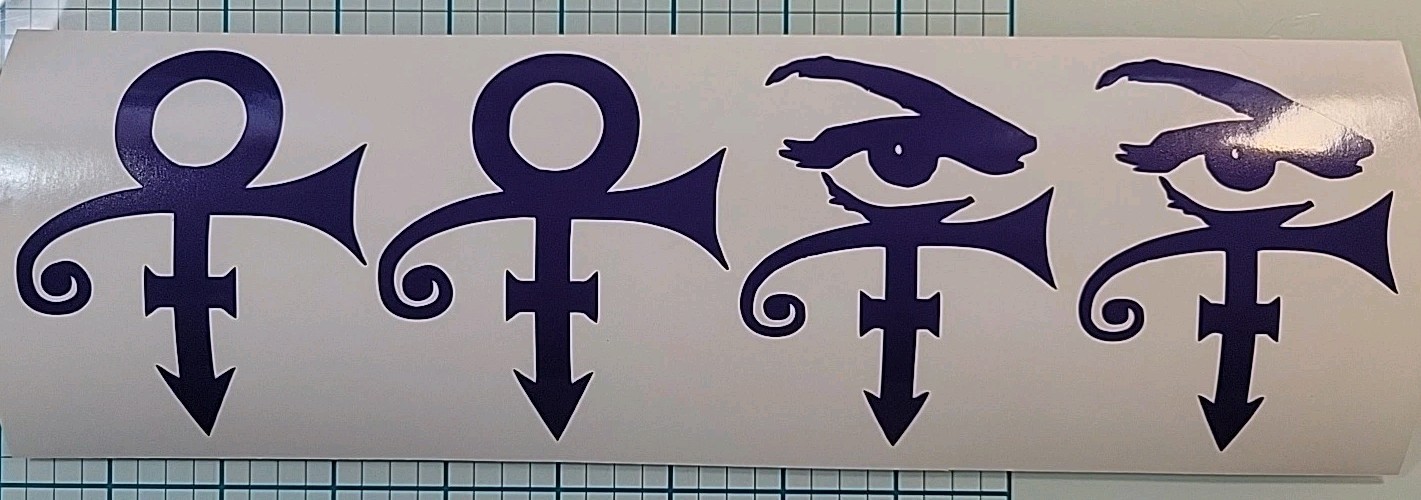 4 Prince Logo 3.5" H Vinyl Decal Set windows car truck laptops SUV boards