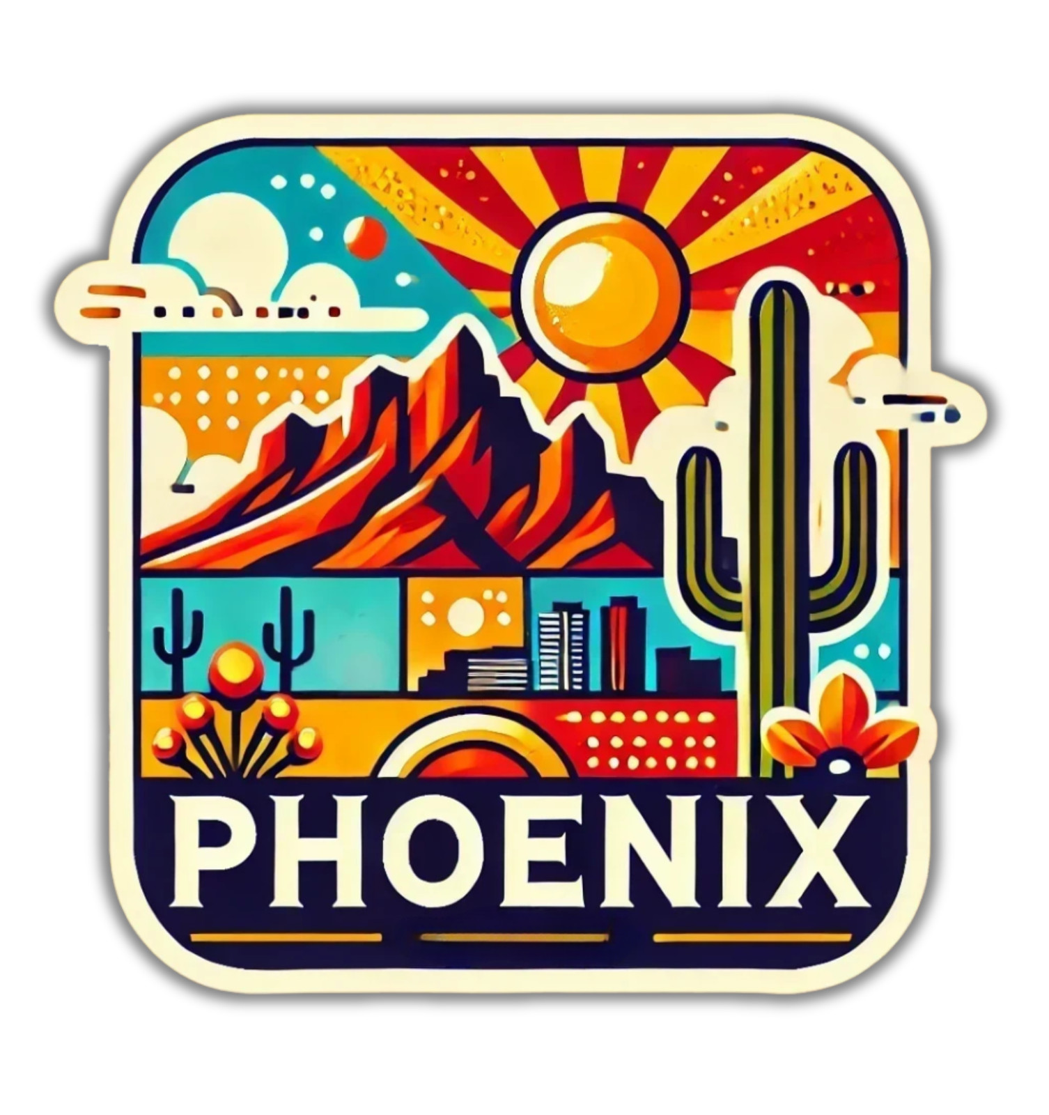 Phoenix Arizona Fridge Magnet or Laptop Sticker
