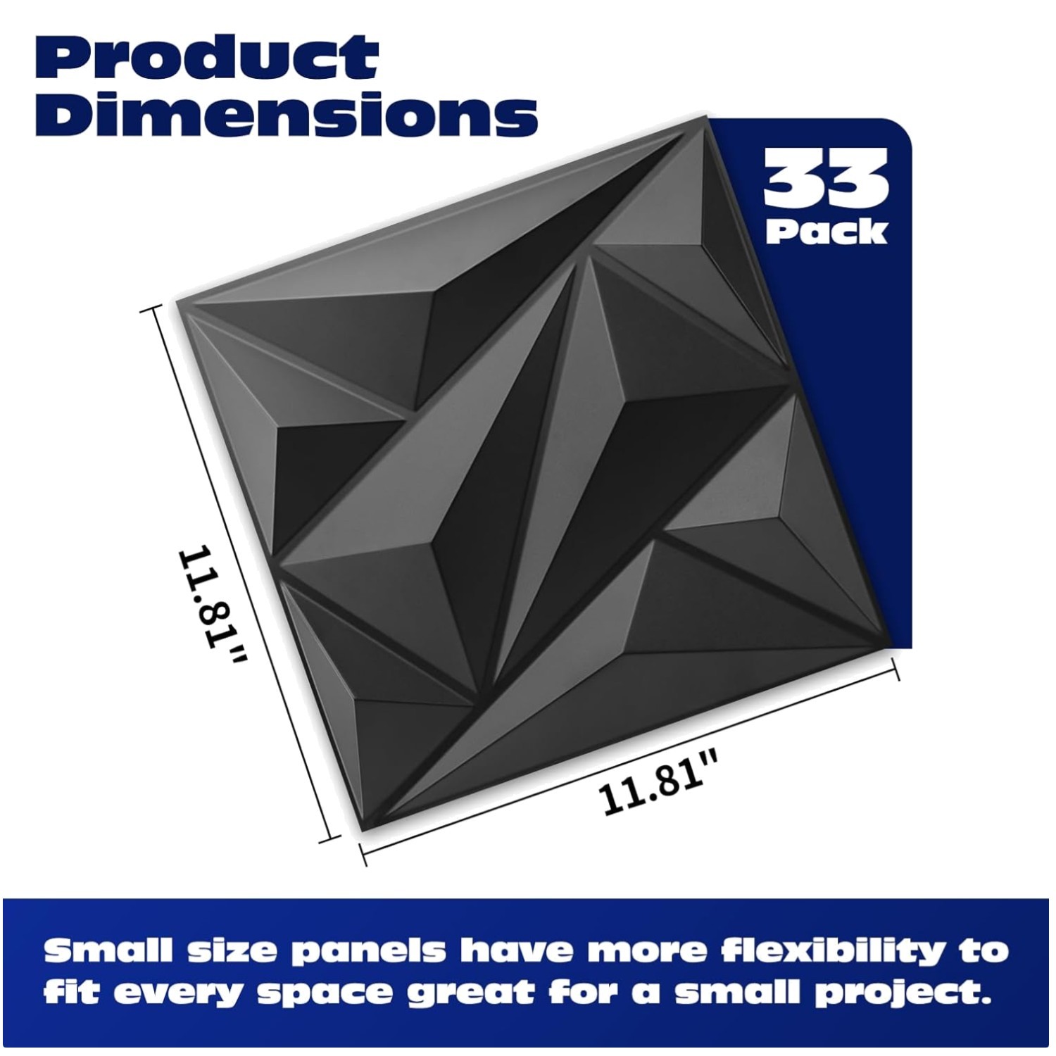 Elegant Diamond Pattern Wall Panels, 33 Pack