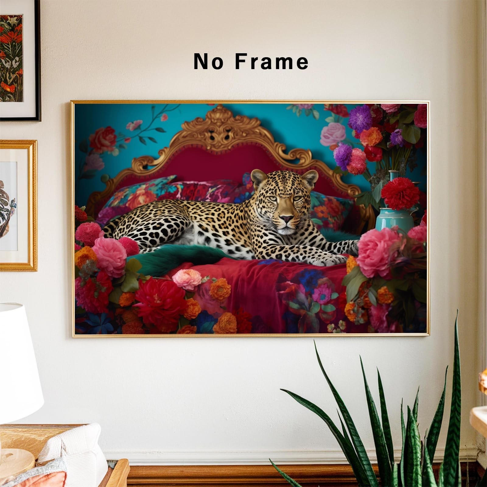 Tevenuktla Funky Leopard Wall Art Aesthetic Animal Posters Cheetah Print Canv…