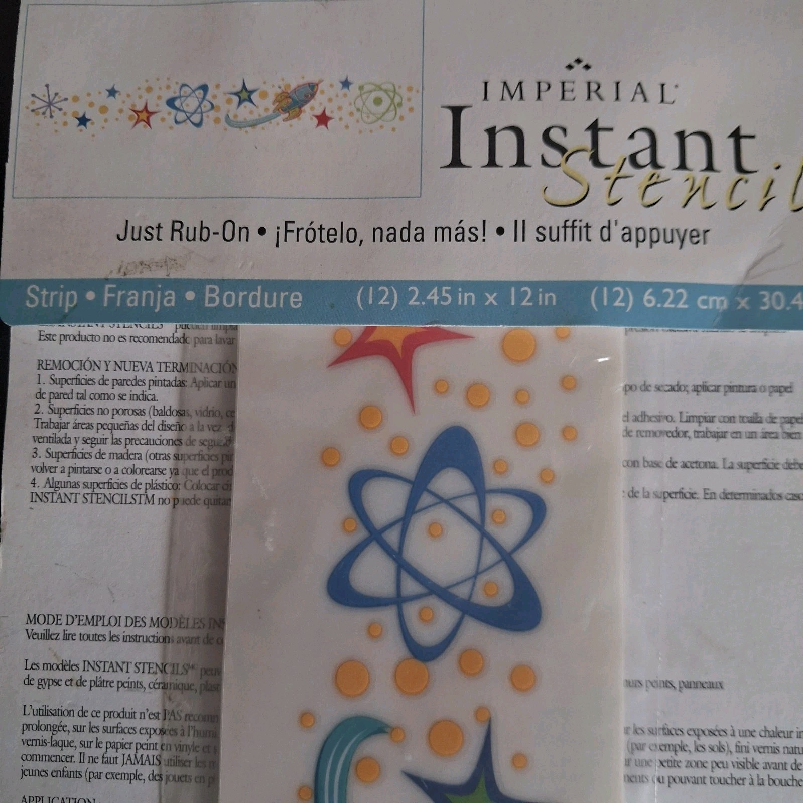 Vintage Disney Home Imperial Instant/Rub On Stencils Buzz Lightyear RARE Pattern