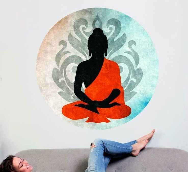 Mandala Yoga Wall Decal, Yoga Mandala Wall Sticker, Yoga Mandala Studio Decor
