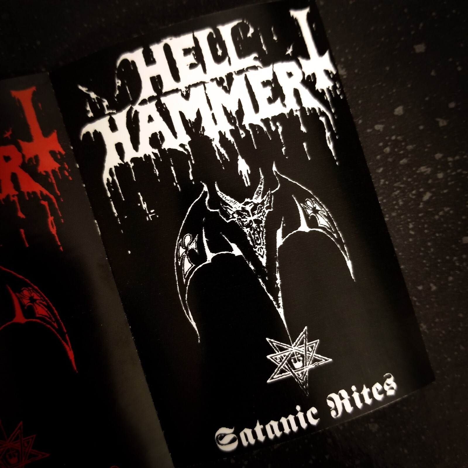 Hellhammer 4 x 3" Waterproof Vinyl Sticker Decal [💪 HQ Durability] Black Metal