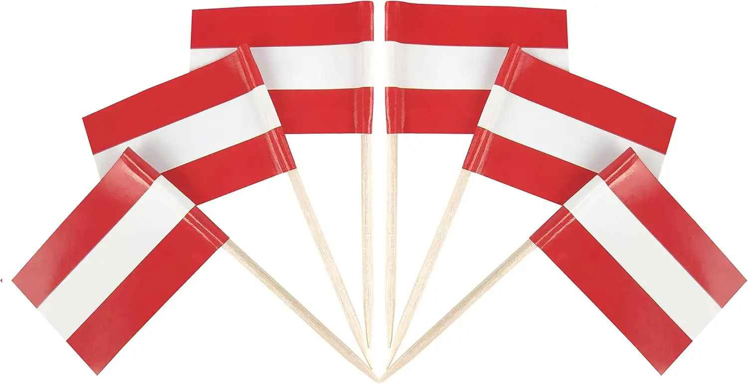 100Pcs Small American Flags Cupcake Toppers Double-sided All Country Stick Flags